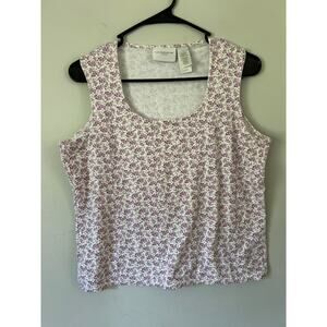 Liz Claiborne Floral Top Lizsport Size M 1990's Sleeveless